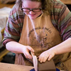 Victoria Claire Dawes at work in her studio at Yorkshire Art Space’ Persistence Works in Sheffield 2017